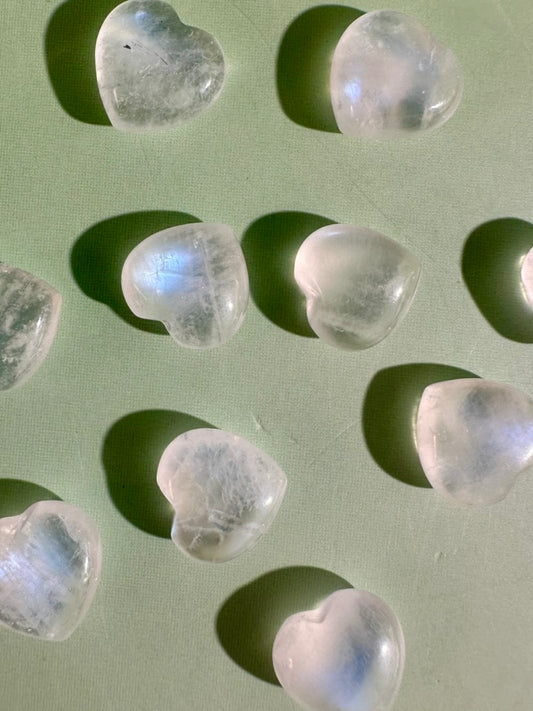 Mini Moonstone Heart | Tiny Crystal Carving