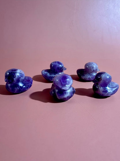 Dream Amethyst Duck | Purple Crystal Carving
