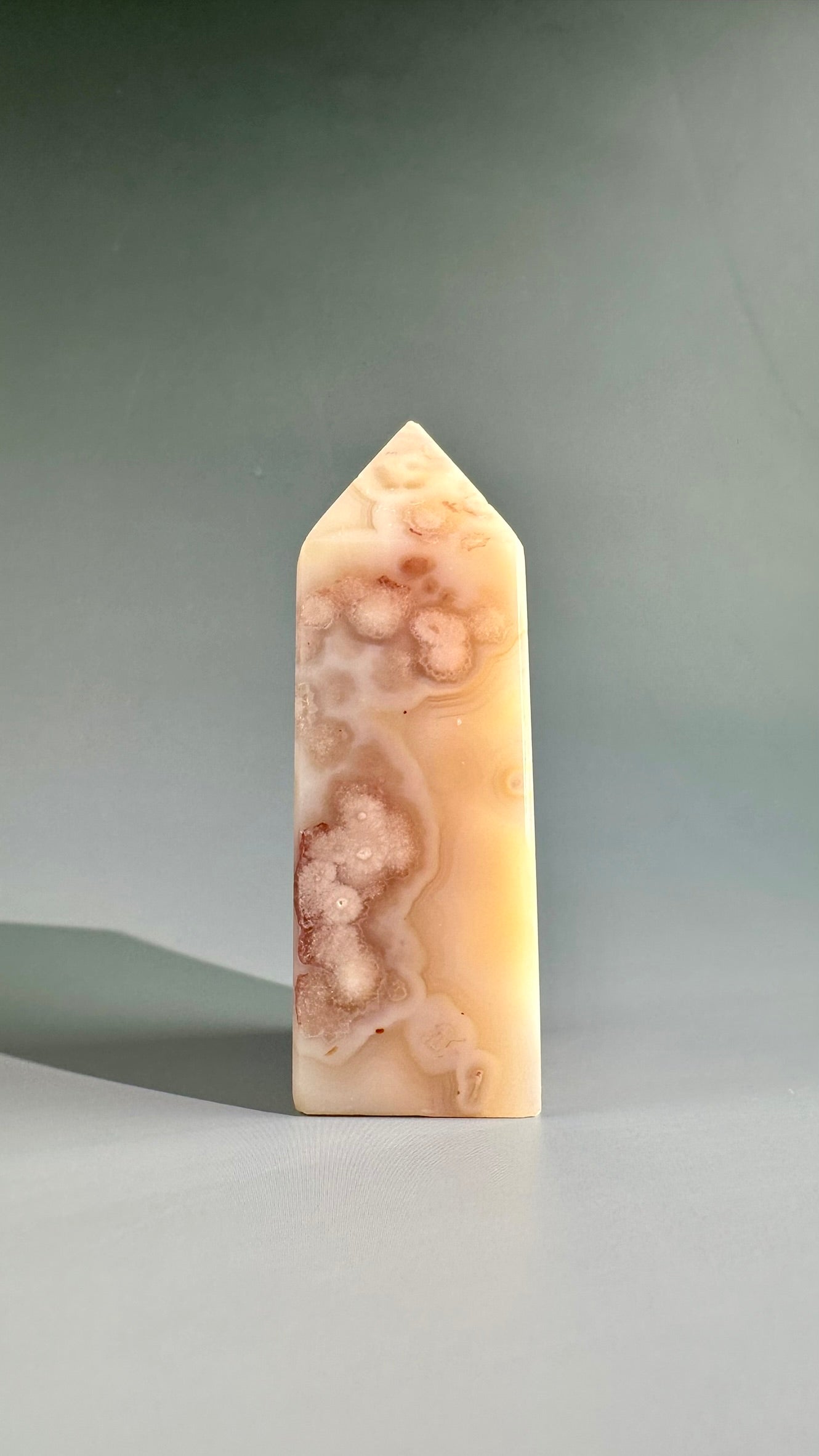 Druzy Flower Agate Obelisk – Option A