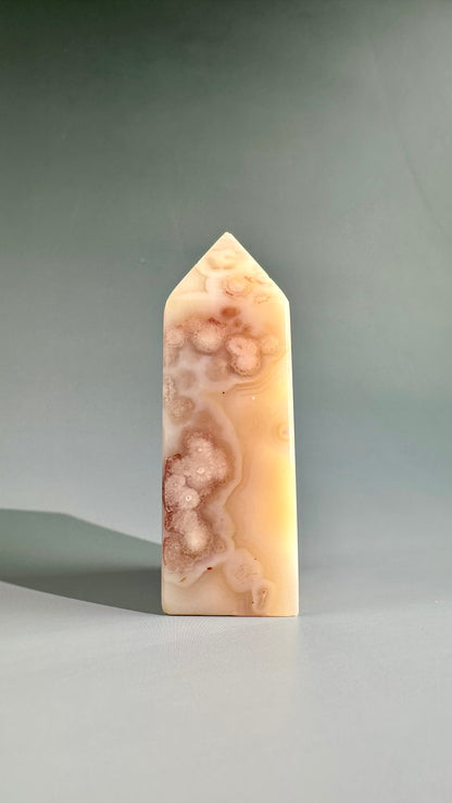 Druzy Flower Agate Obelisk – Option A