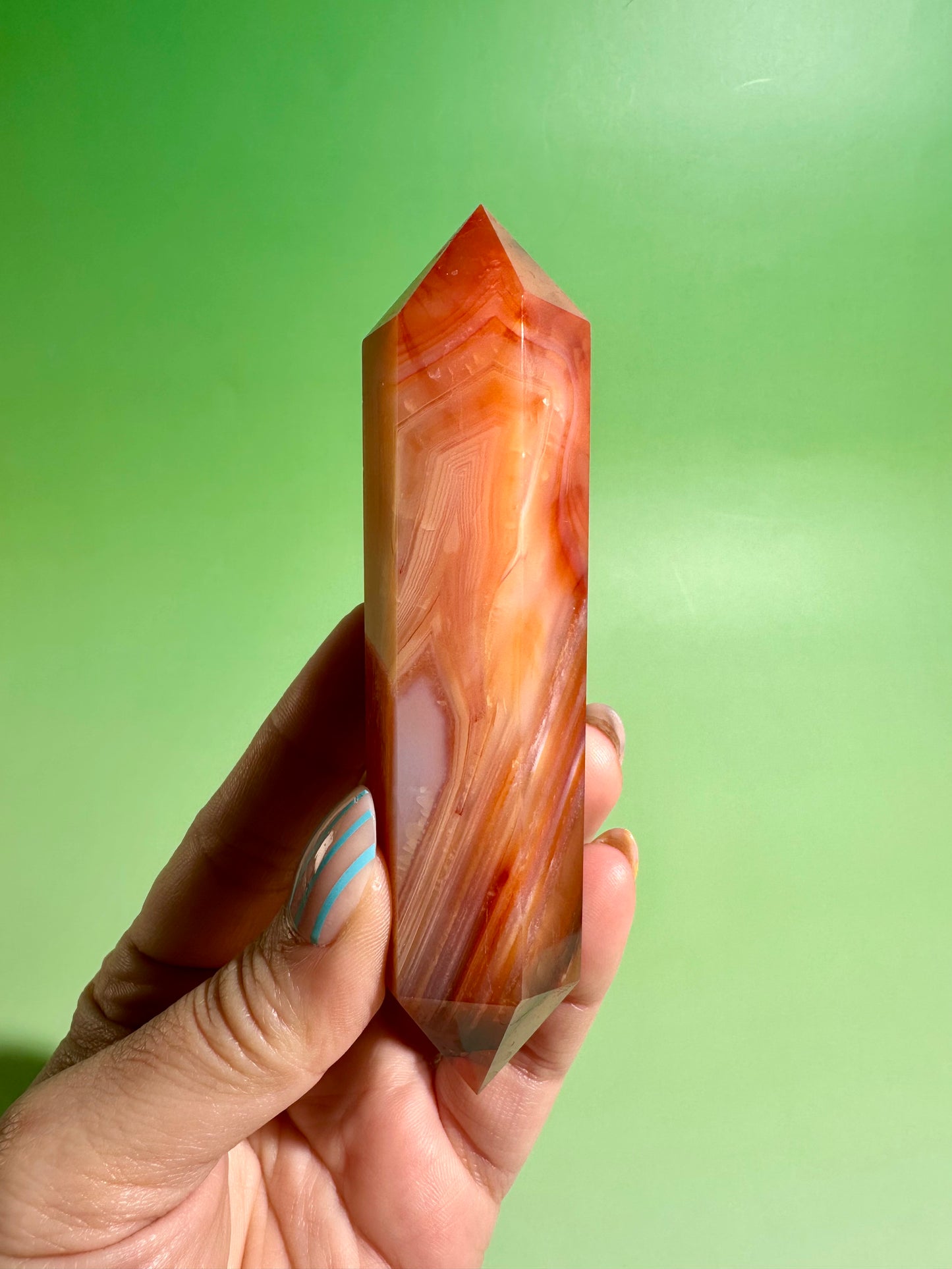 Carnelian Double Terminated Point – Option B | Creativity, Confidence & Success Energy
