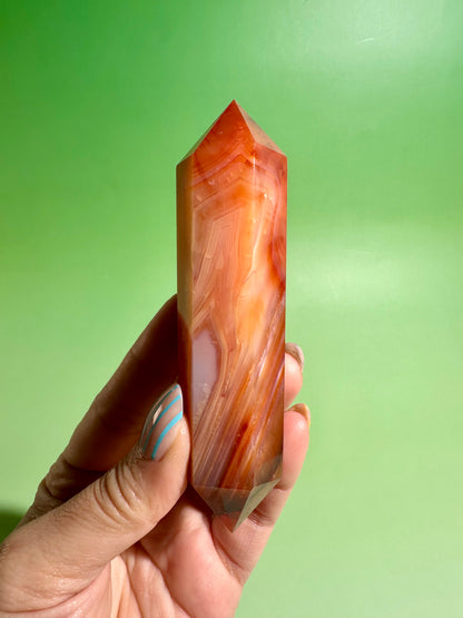Carnelian Double Terminated Point – Option B | Creativity, Confidence & Success Energy