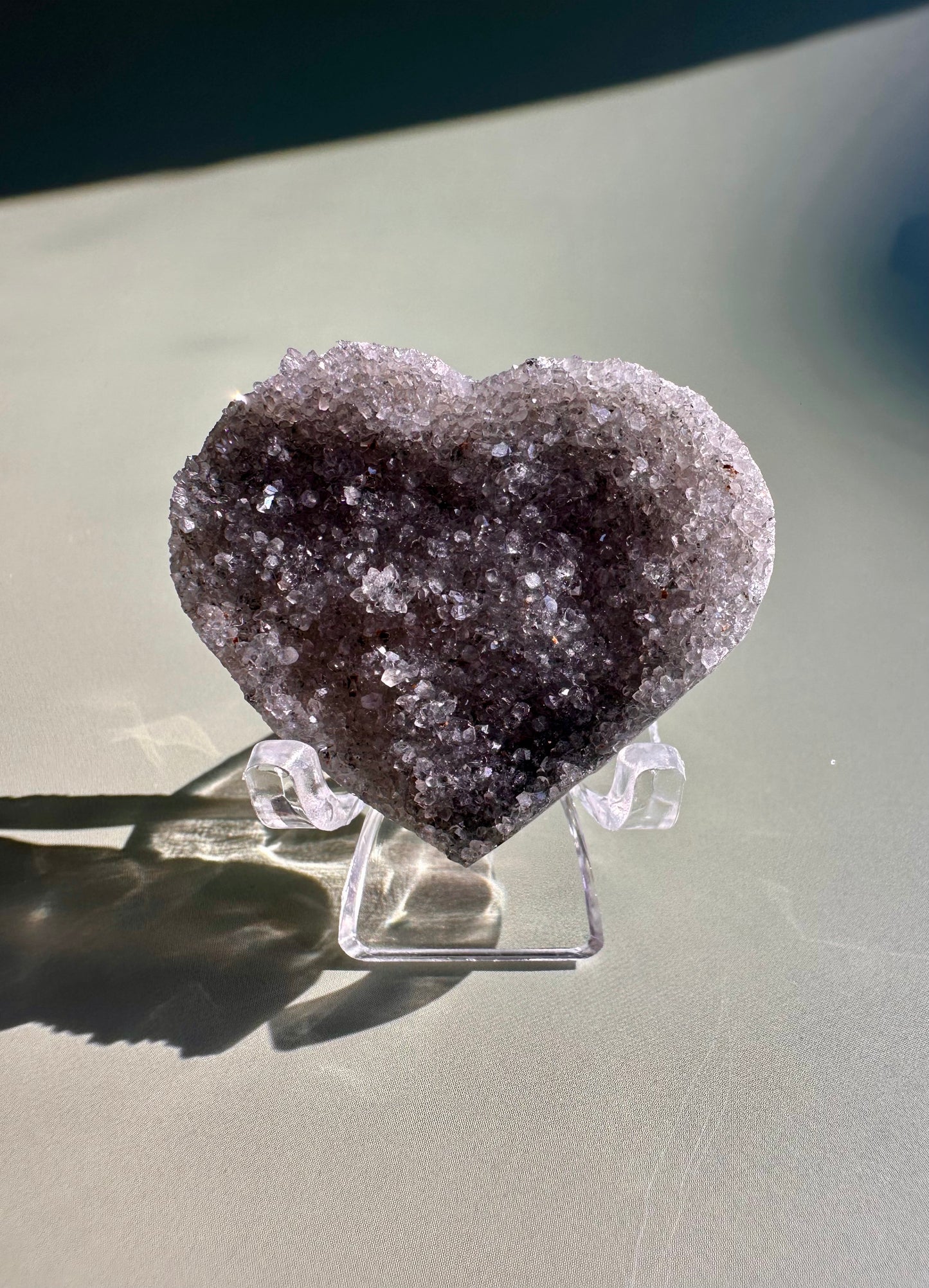 Small Druzy Amethyst Heart - F