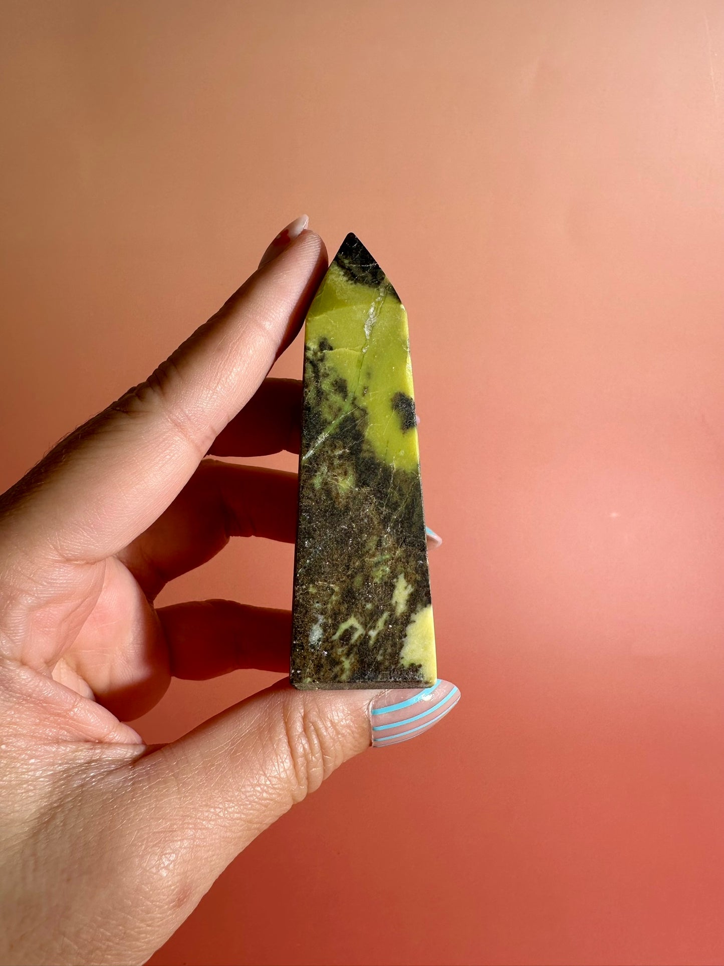 Serpentine with Pyrite Tower (Peru) Option C | Renewal, Confidence & Grounding Crystal