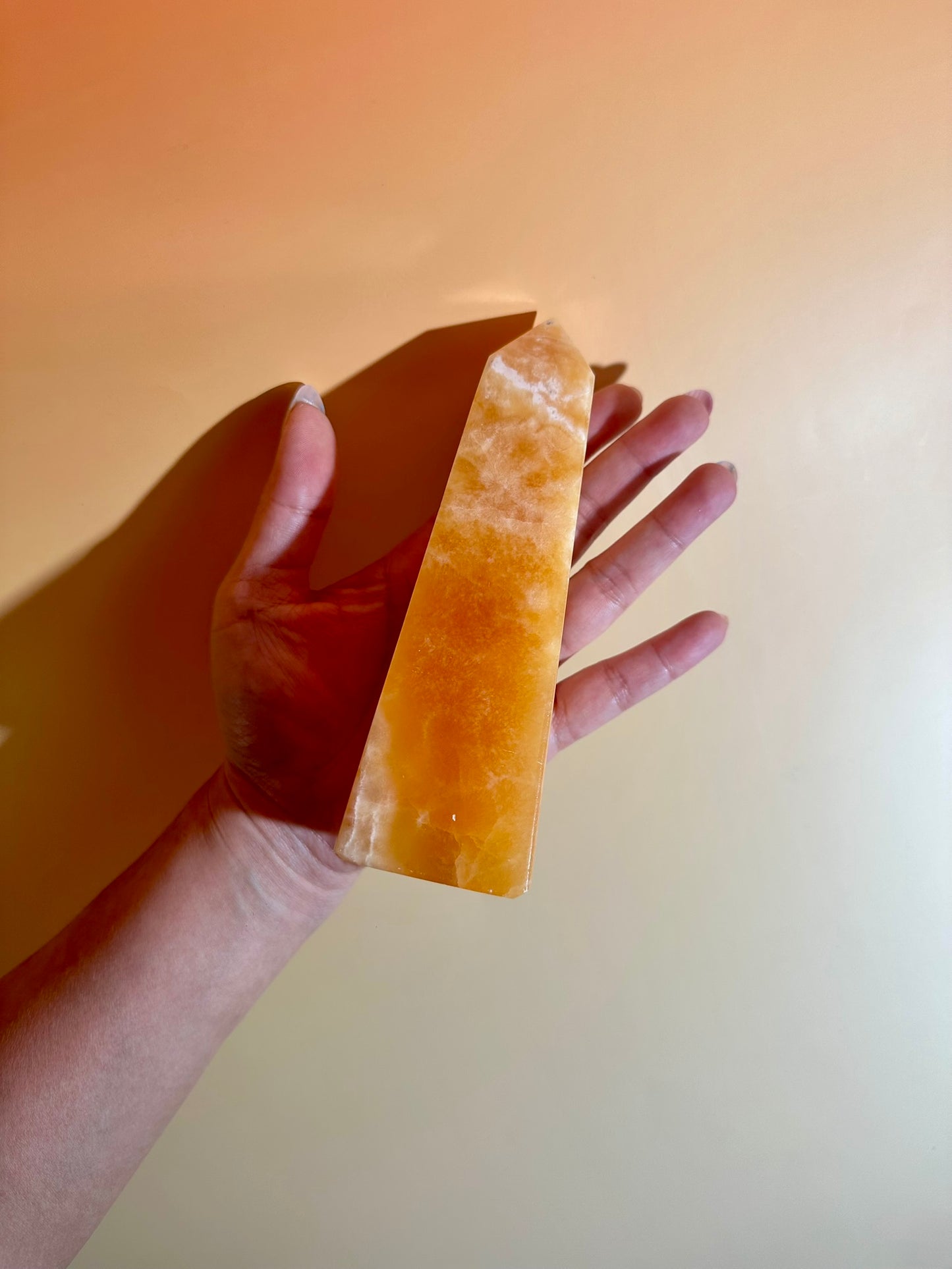 Orange Calcite Tower – Option E | Optimism, Confidence & Positive Transformation