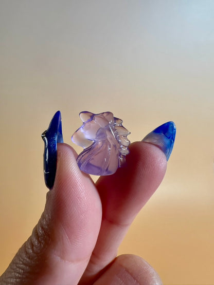 Mini Rainbow Fluorite Unicorn Head | Crystal Carving