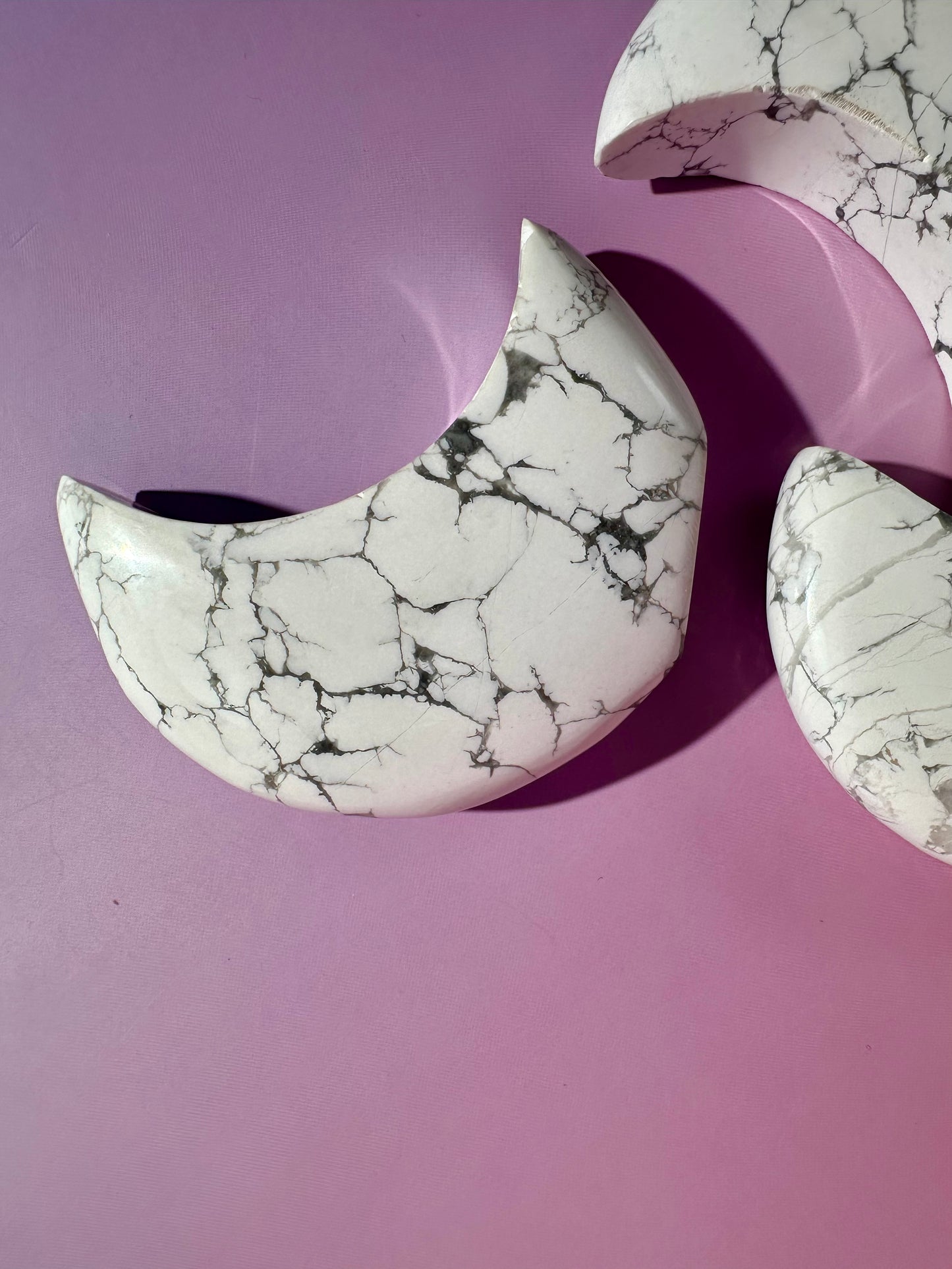 Howlite Self Standing Crescent Moon Carving