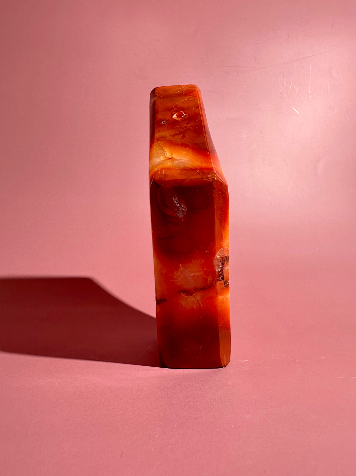 Carnelian Agate Geometric Freeform – Option L | Manifestation, Confidence & Vitality Energy