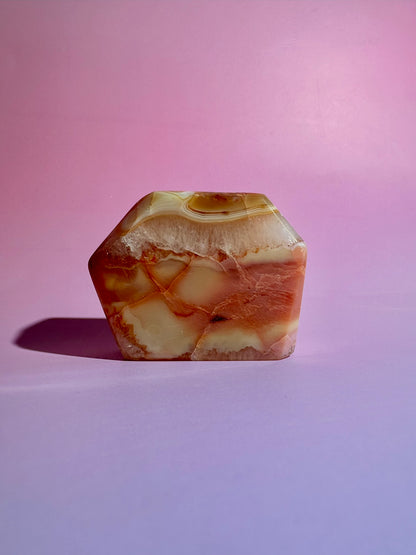 Carnelian Agate Geometric Freeform – Option C | Abundance, Strength & Motivation Energy