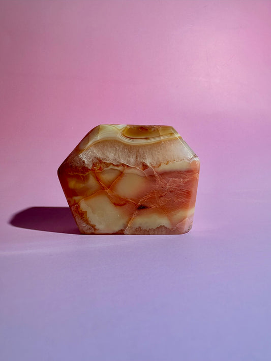 Carnelian Agate Geometric Freeform – Option C | Abundance, Strength & Motivation Energy