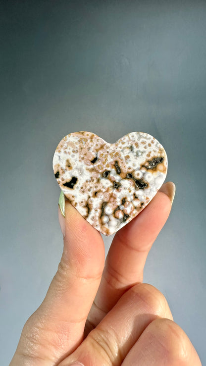 Ocean Jasper Heart Carving – Option P