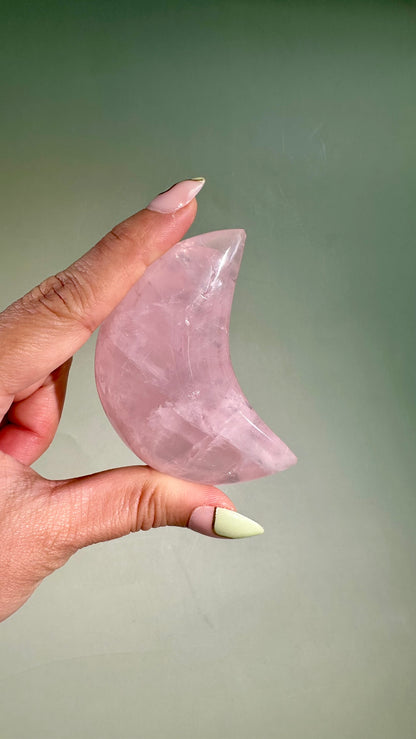 Rose Quartz Crescent Moon (Small, Medium, Large) - You Pick!