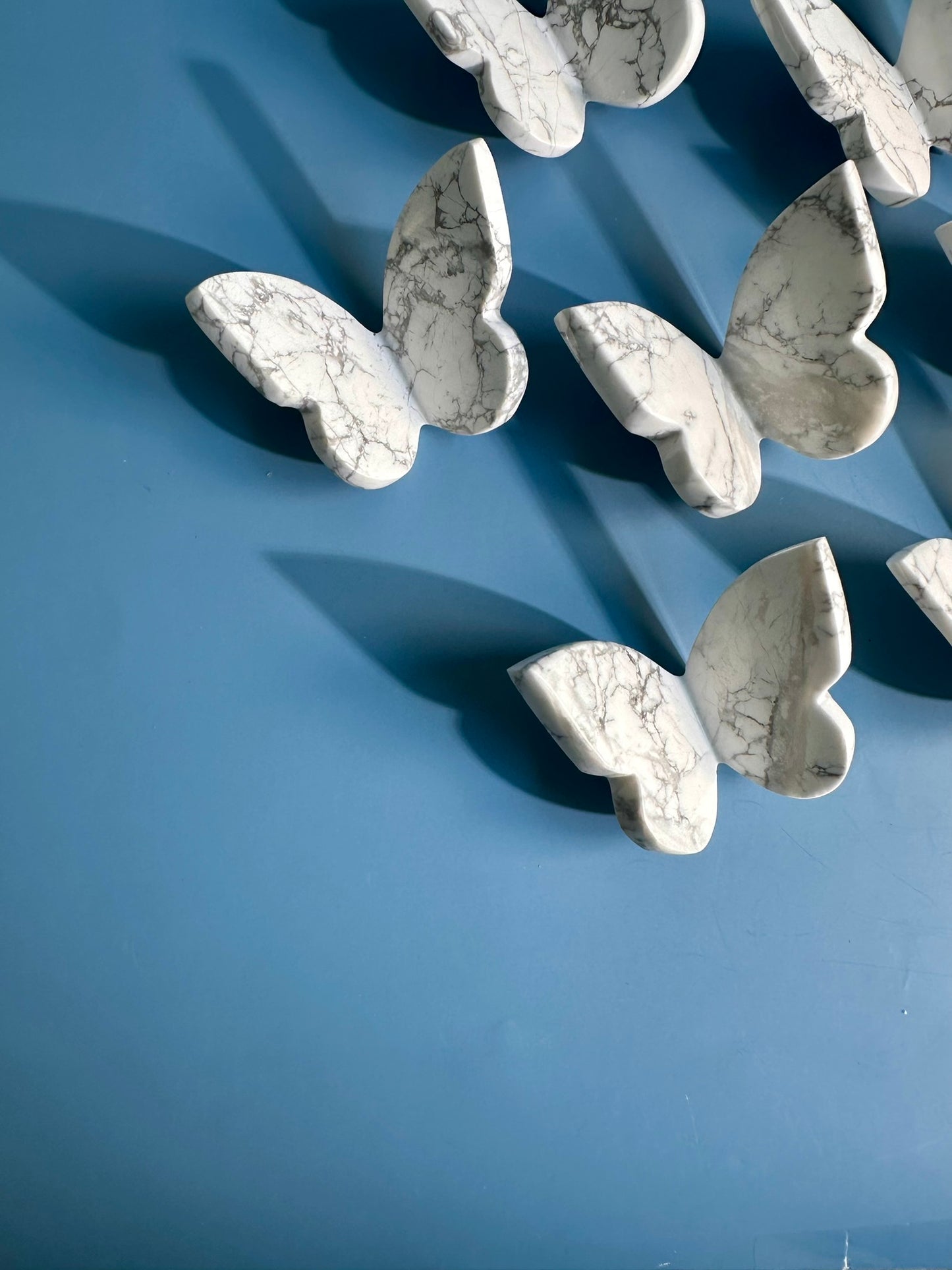 3D Howlite Butterfly Carving