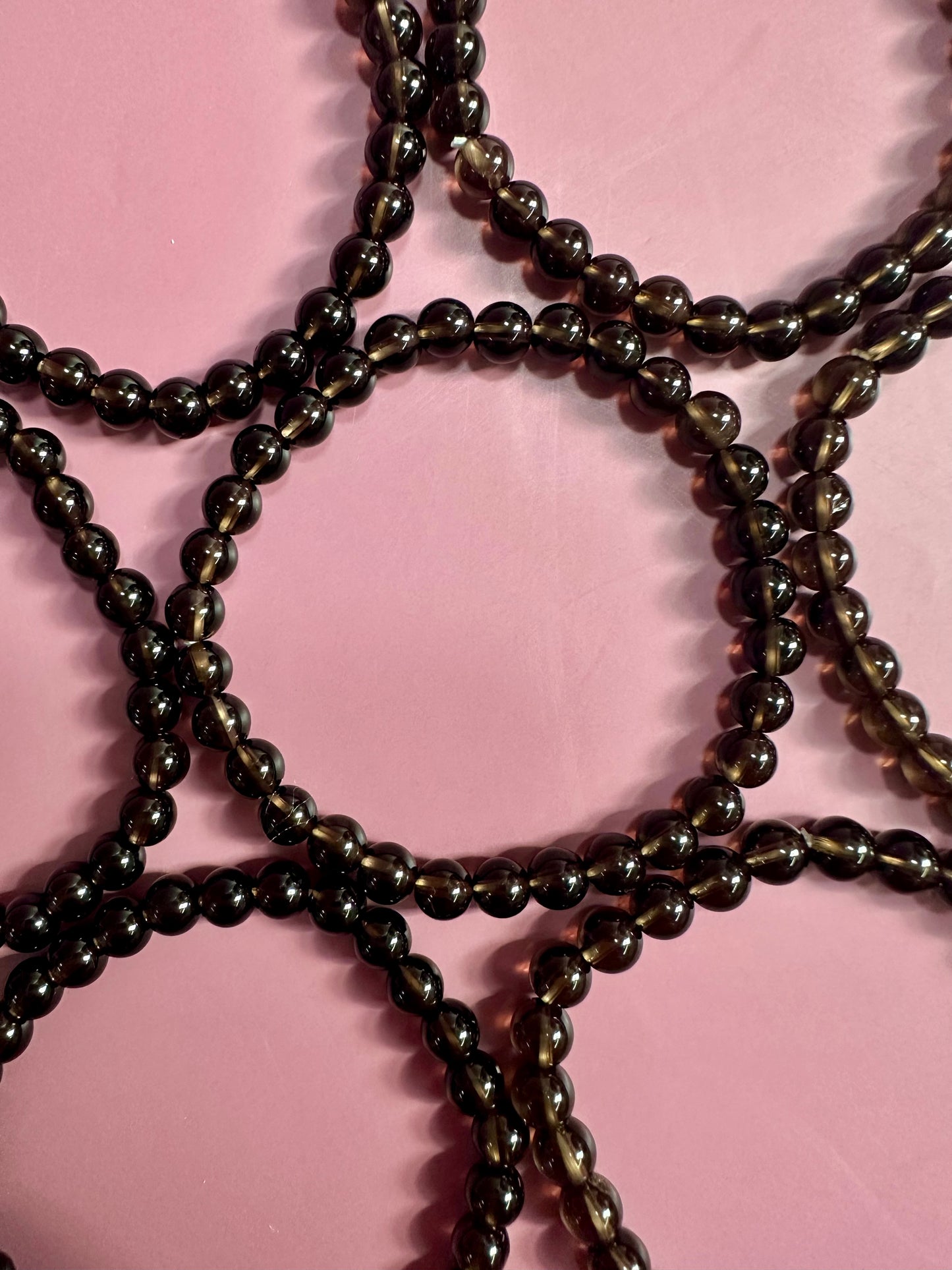 6mm Smoky Quartz Beaded Bracelet