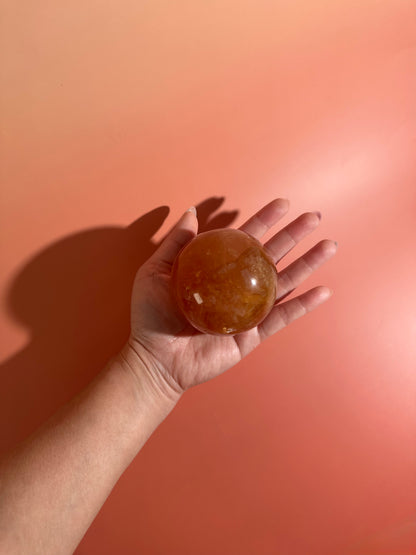 Honey Calcite Sphere – Option C | Collector Crystal, Empowerment & Positive Energy