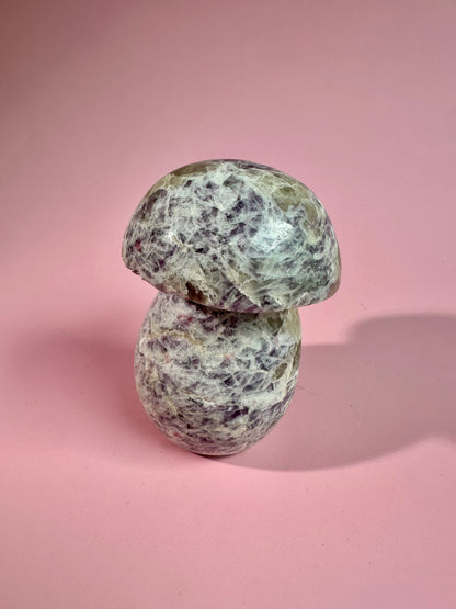 Lepidolite Mushroom Carving