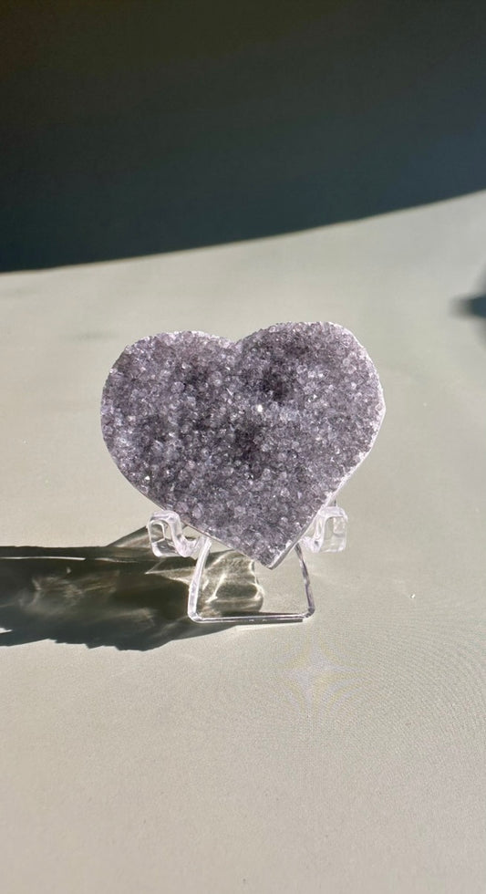 Small Druzy Amethyst Heart - D