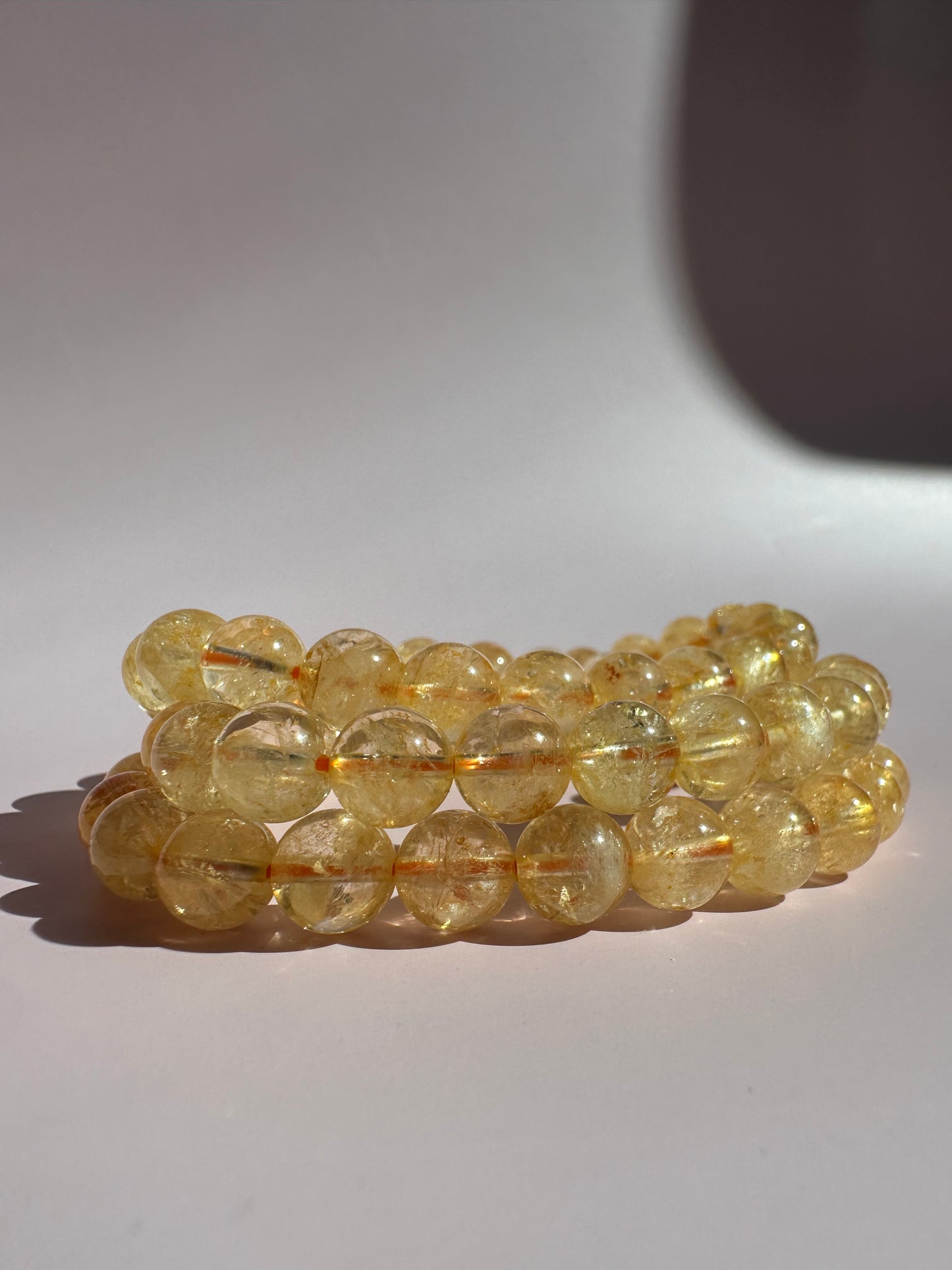 8mm Citrine (Heated) Beaded Bracelet