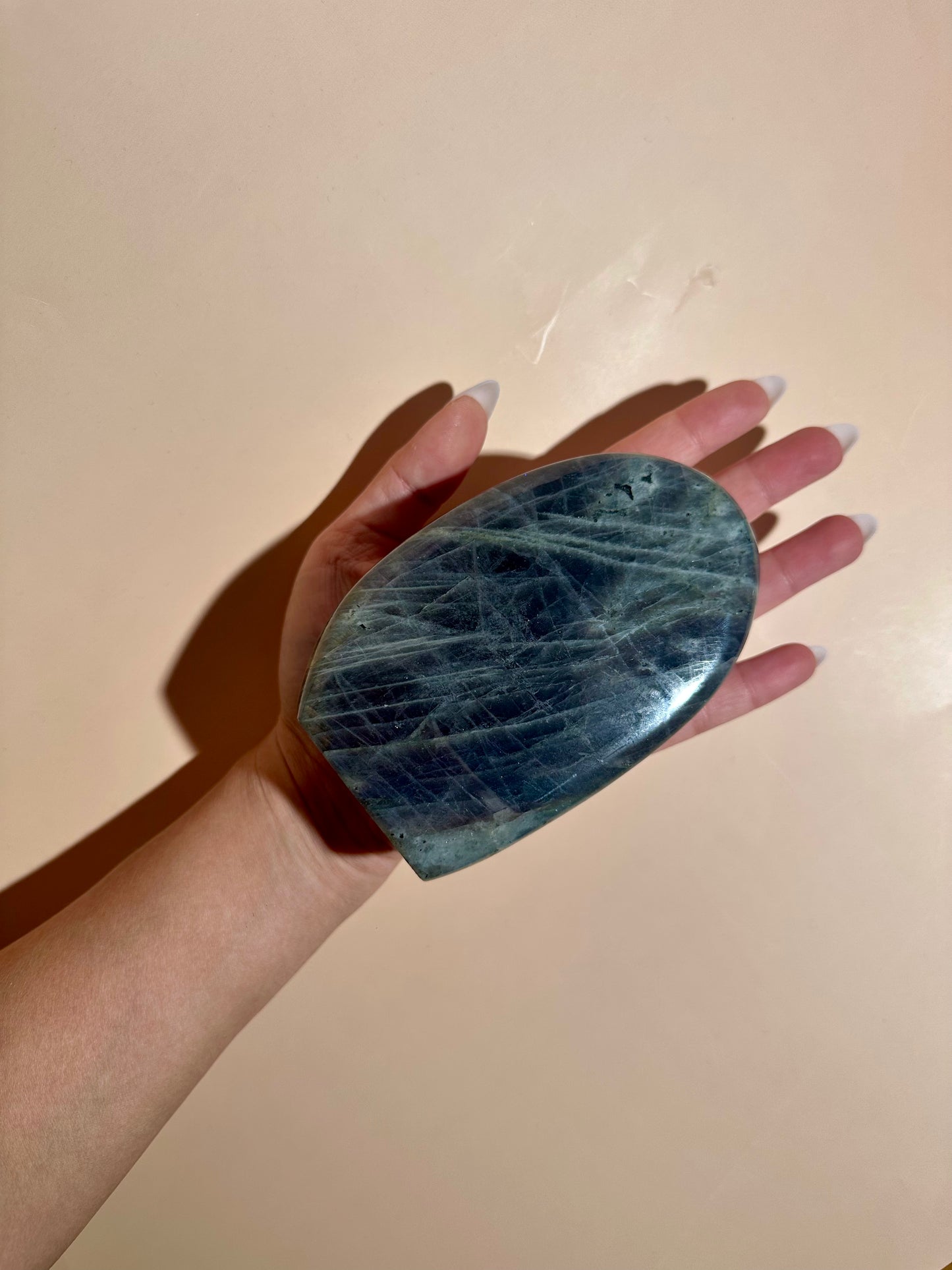 Large Purple Flash Labradorite Standing  Freeform – Option O