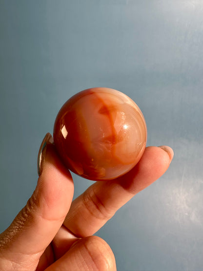 Carnelian Sphere – Option C | Collector Crystal, Strength & Personal Growth