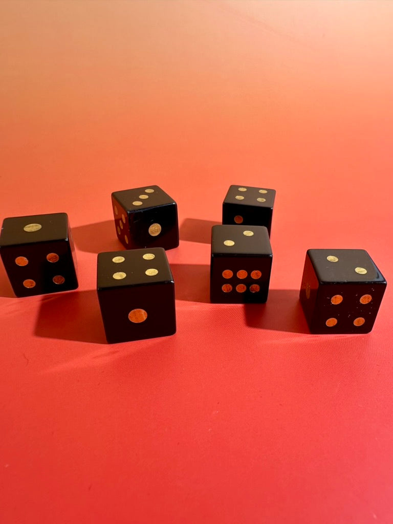Black Obsidian Crystal Dice | Set of 2