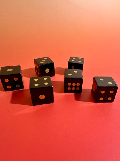 Black Obsidian Crystal Dice | Set of 2