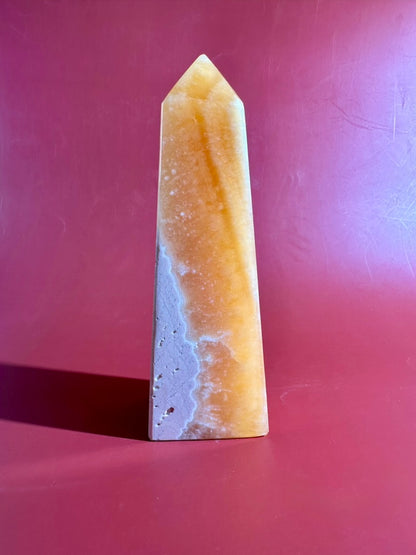 Orange Calcite Tower – Option D | Happiness, Inspiration & Empowerment Energy