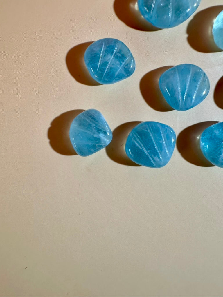 Mini Aquamarine Clam | Ocean Crystal Carving