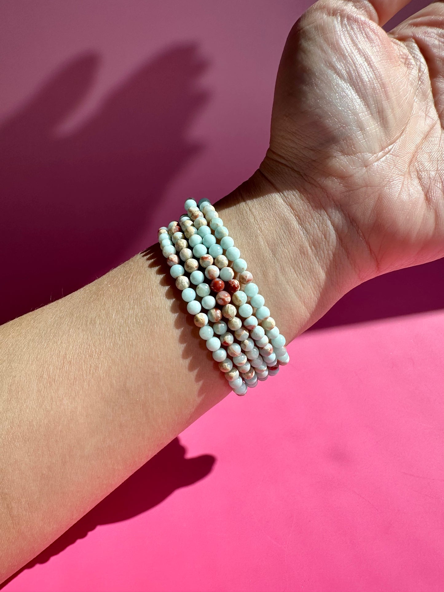 4mm Snake Jasper Beaded Bracelet