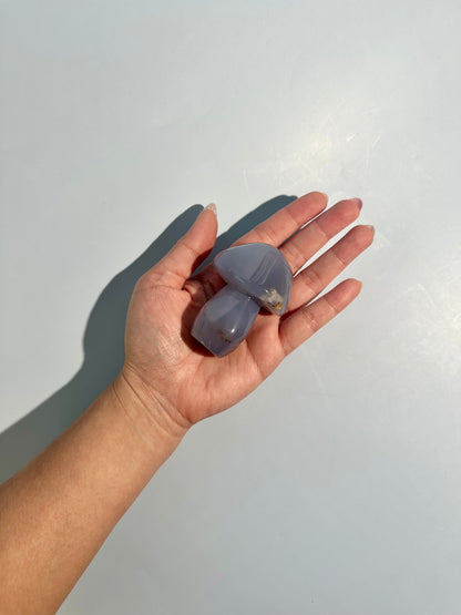 Blue Chalcedony Mushroom Carving – Option G | Harmony, Hope & Tranquility Energy | Calm, Clarity & Gentle Communication (Copy)
