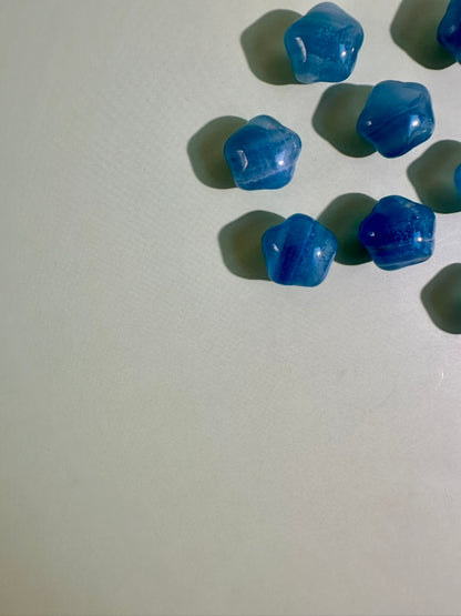 Mini Blue Onyx Puffy Star | Celestial Crystal Carving