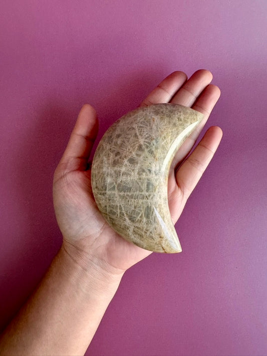 Extra Large Moonstone Crescent Moon