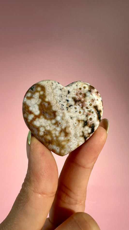 Ocean Jasper Heart Carving – Option I