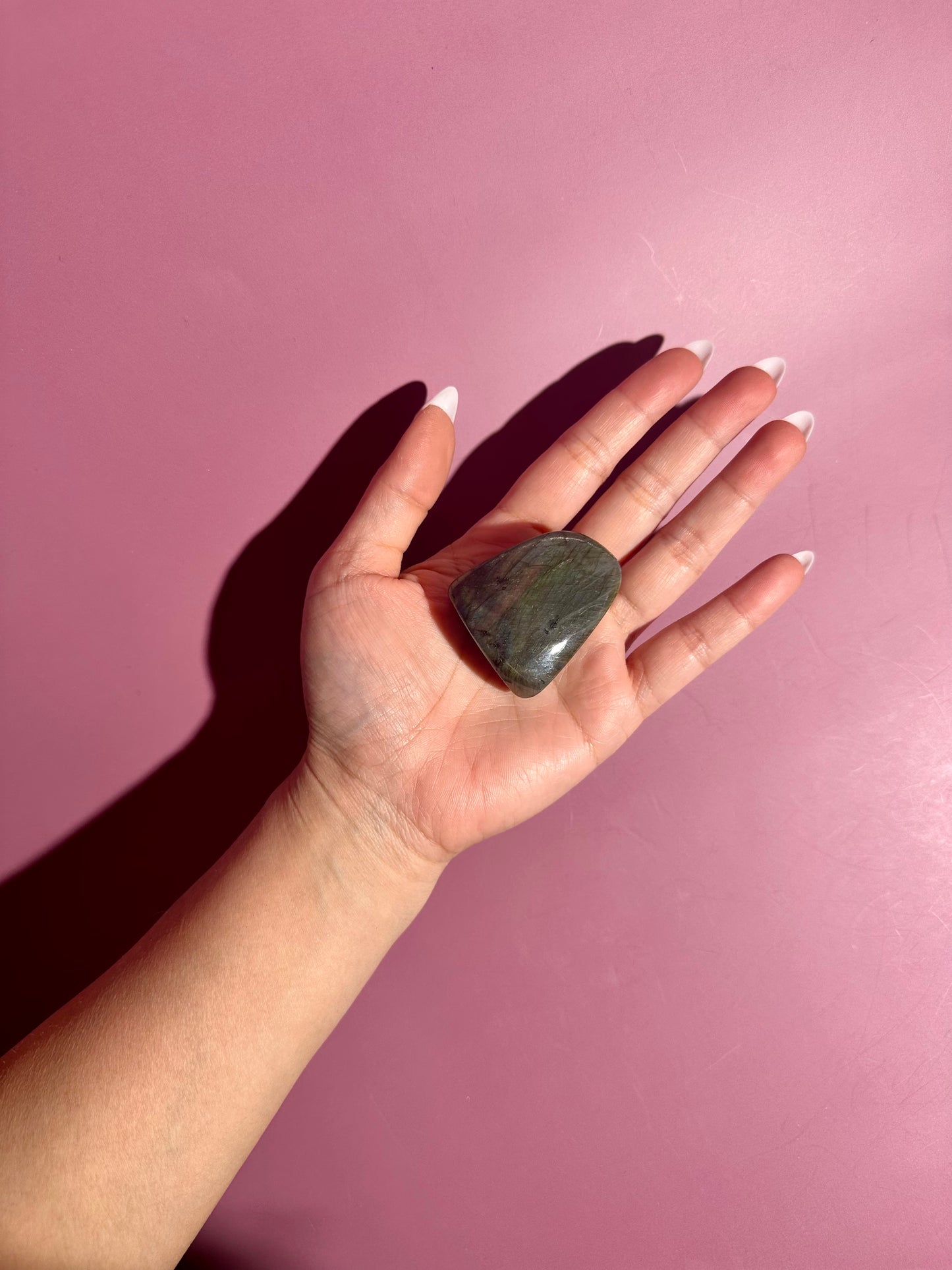 Small Yellow Flash Labradorite Standing  Freeform – Option J