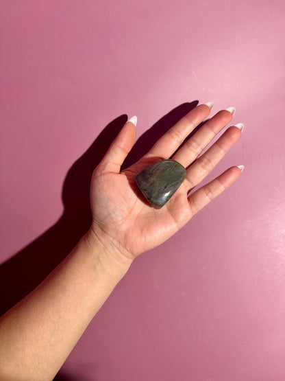 Small Yellow Flash Labradorite Standing  Freeform – Option J