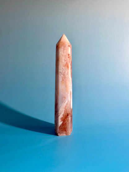 Carnelian Flower Agate Tower Option L | Joy, Courage & Emotional Growth Crystal