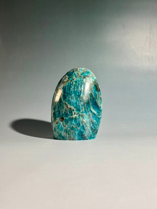 Blue Apatite Standing Freeform – Option A | Clarity, Communication & Inspiration Crystal