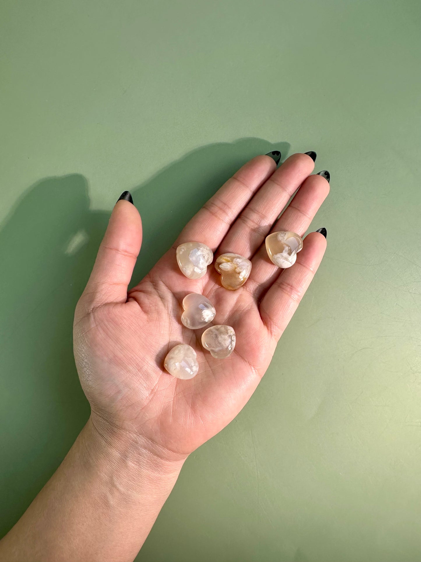 Mini Flower Agate Heart