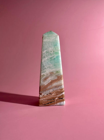 Caribbean Calcite Tower – Option A | Tranquility, Intuition & Ocean-Inspired Energy
