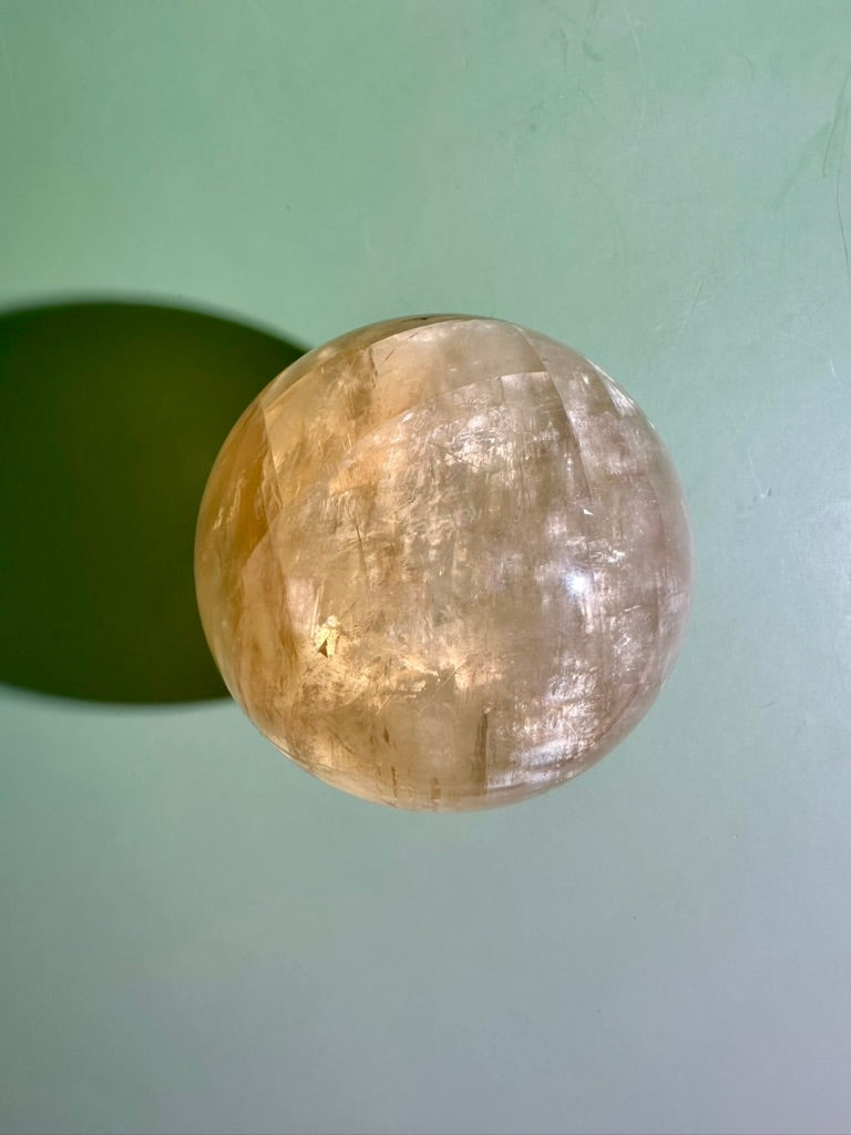 Honey Calcite Sphere – Option E | Collector Crystal, Abundance, Joy & Inner Strength