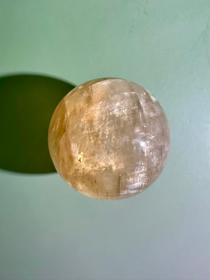 Honey Calcite Sphere – Option E | Collector Crystal, Abundance, Joy & Inner Strength