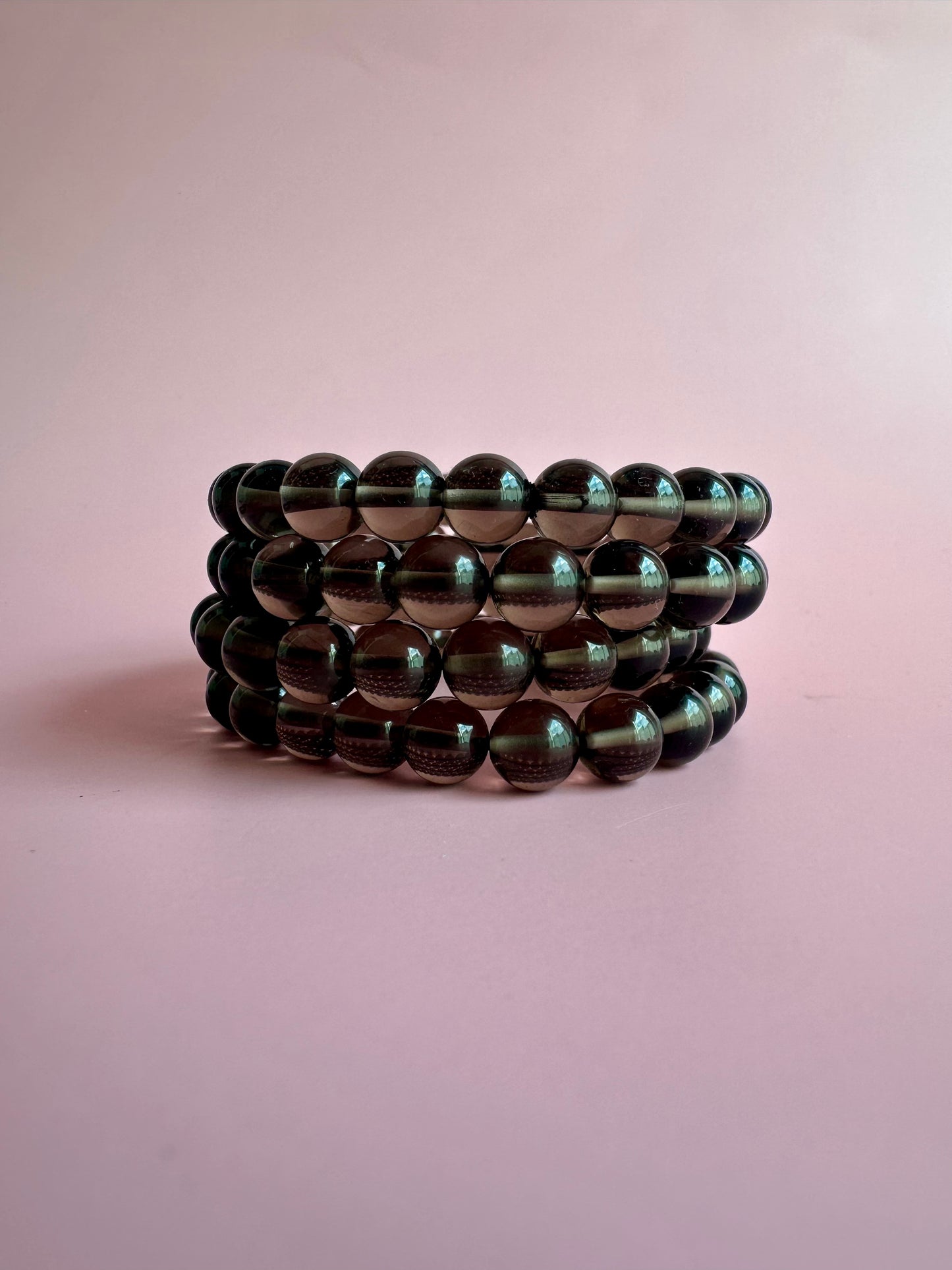 8mm Smoky Quartz Beaded Bracelet