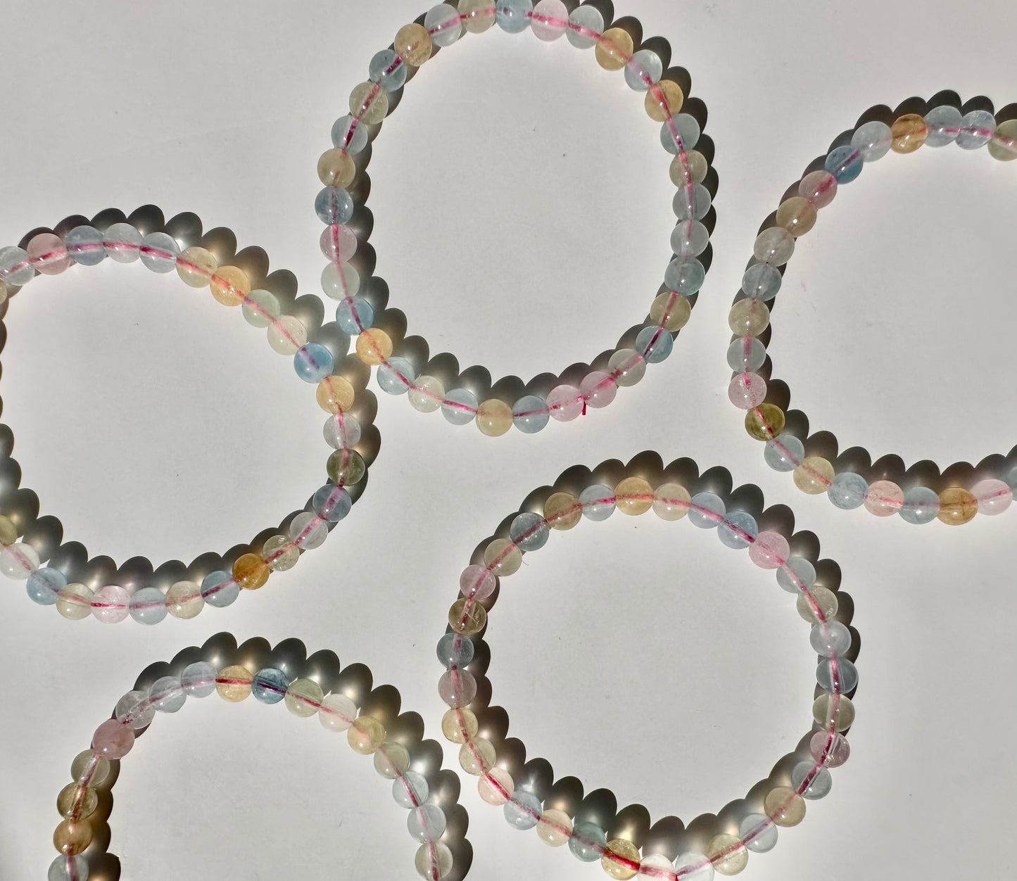 6mm Multi Beryl (Morganite) Beaded Bracelet