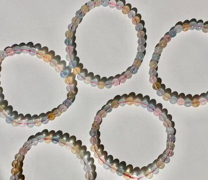 6mm Multi Beryl (Morganite) Beaded Bracelet
