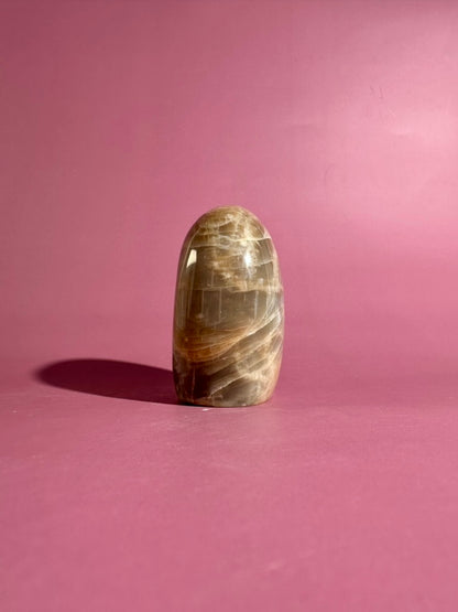 Peach Moonstone Standing Freeform – Option B | Intuition, Calm & Emotional Healing Crystal