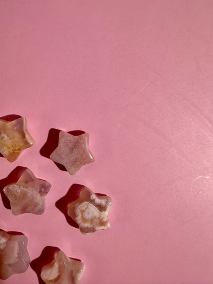 Mini Flower Agate Star | Celestial Crystal Carving