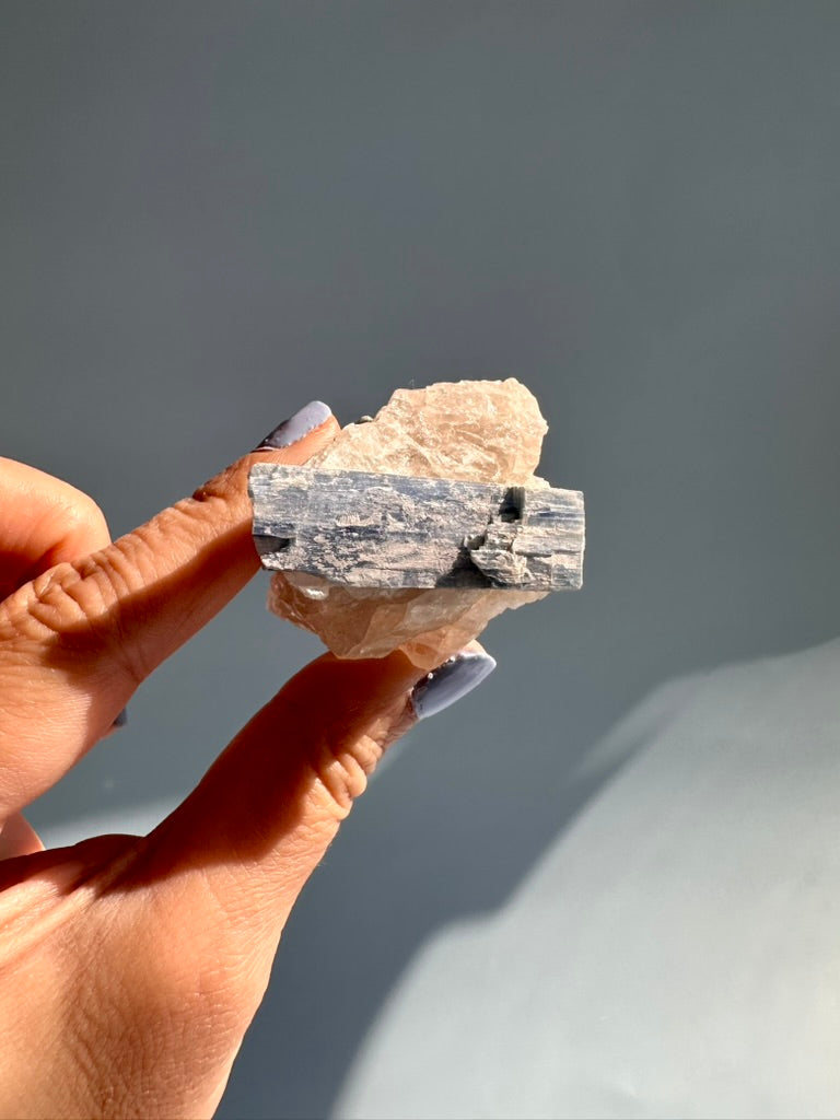 Kyanite in Quartz Cluster - F