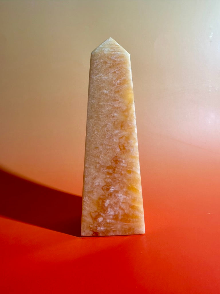Orange Calcite Tower – Option F | Collector Statement Crystal, Vitality & Creative Energy