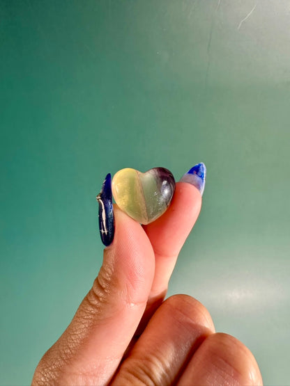 Small Rainbow Fluorite Heart | Crystal Carving