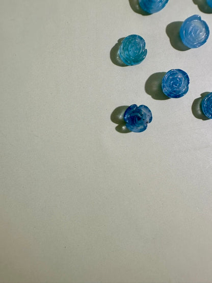 Teeny Aquamarine Rose | Mini Blue Crystal Flower